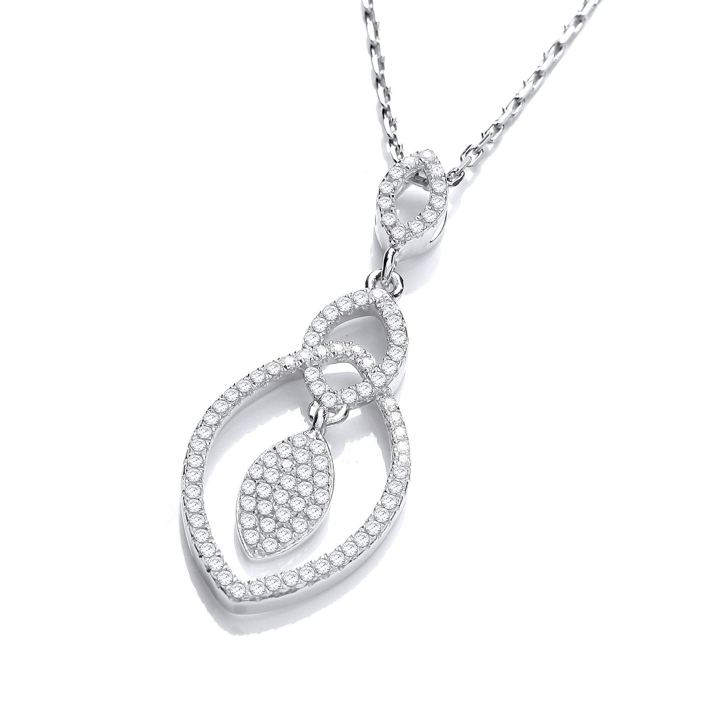 Micro Pave Teardrop Pendant with 18" Chain