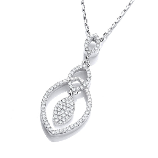 Micro Pave Teardrop Pendant with 18" Chain