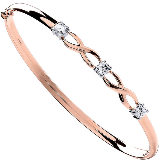 Rose Gold Cubic Zirconia Bangle