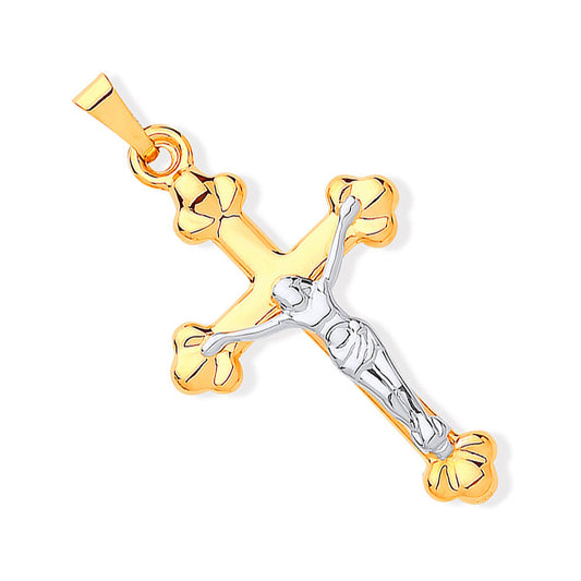 Yellow and White Gold Crucifix Pendant