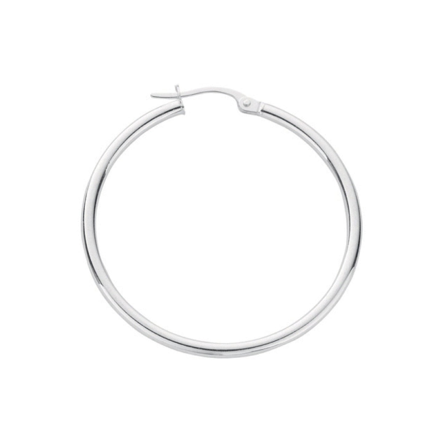 Silver Hoop Earrings - 2mm - 2.7g