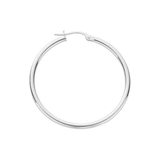 Silver Hoop Earrings - 2mm - 2.7g