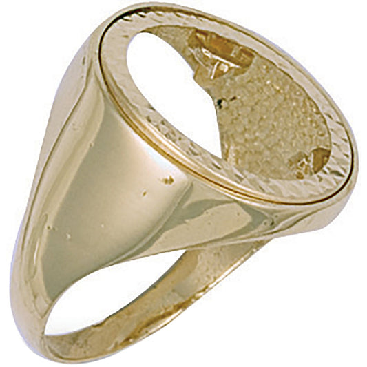 Yellow Gold (Full) Plain Sides Sovereign Ring