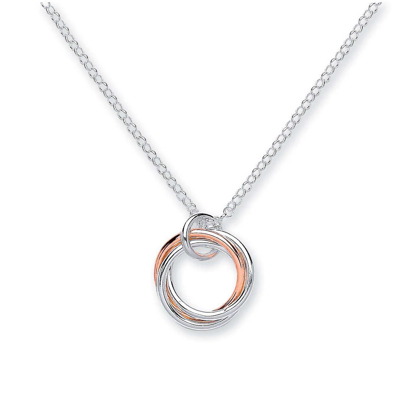 Silver 17" Two Colour Circle Chain