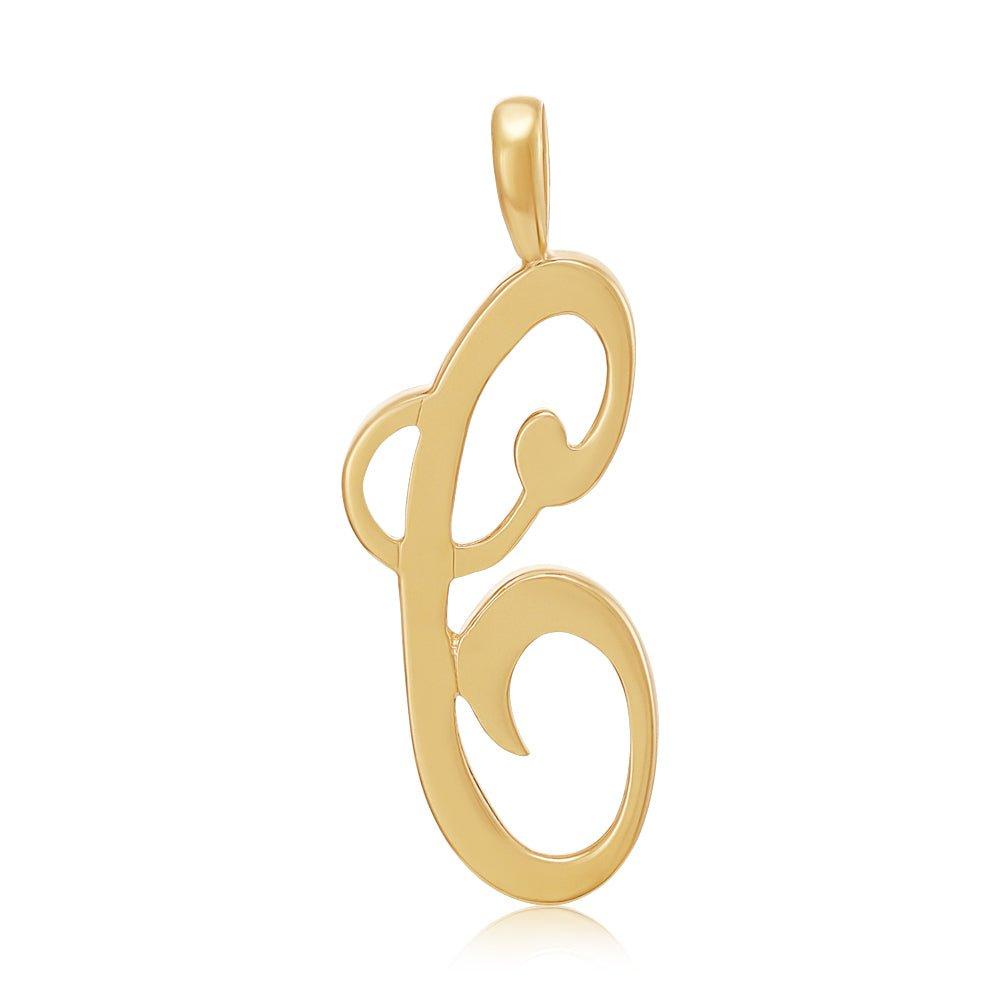 Yellow Gold Script Initial Pendant