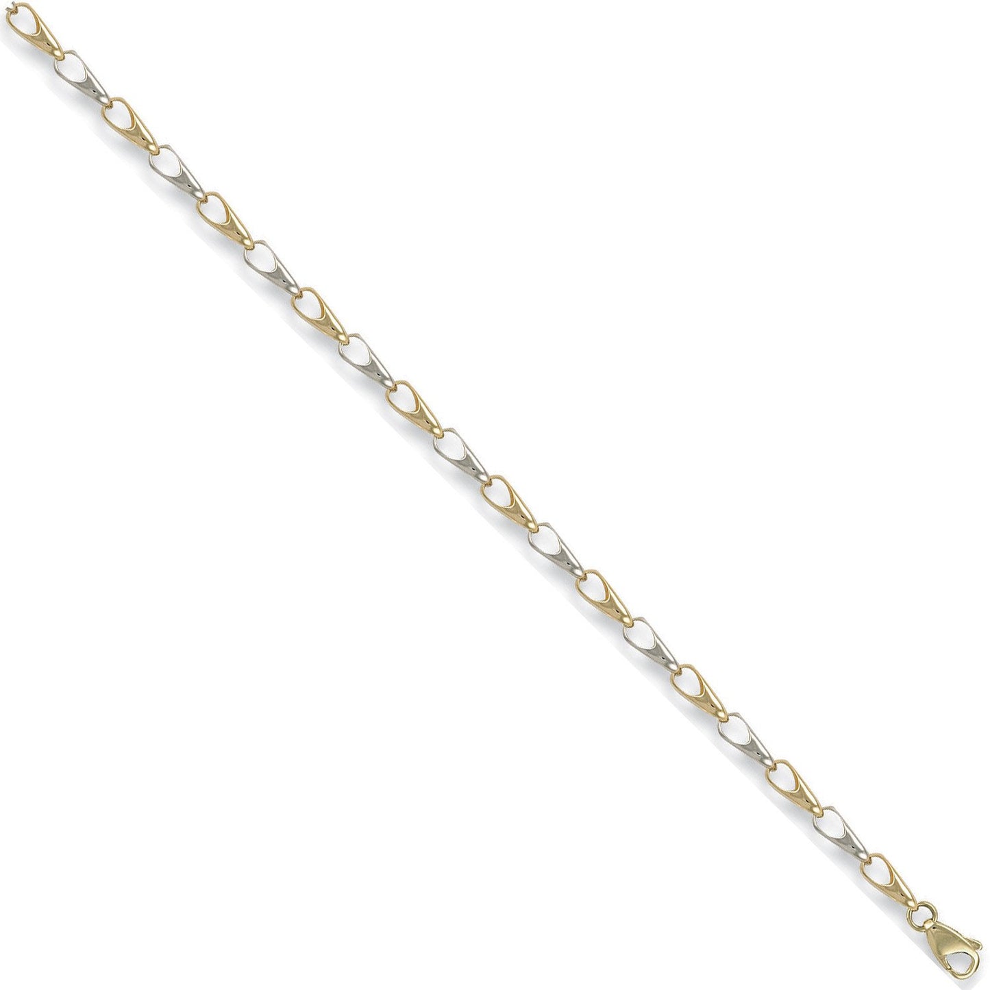 White & Yellow Gold Fancy Bracelet - 4.2g