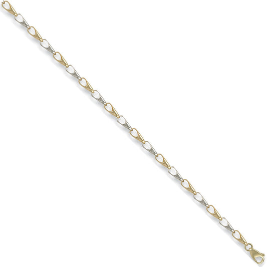 White & Yellow Gold Fancy Bracelet - 4.2g