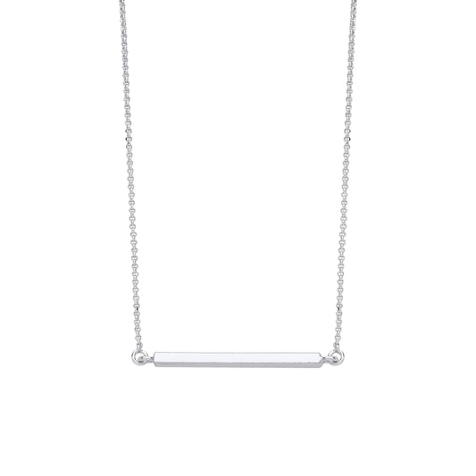 Silver Square Tube Bar Necklace
