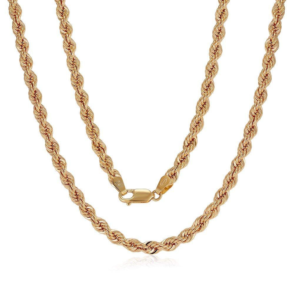 Yellow Gold 4.3mm Hollow Rope Chain