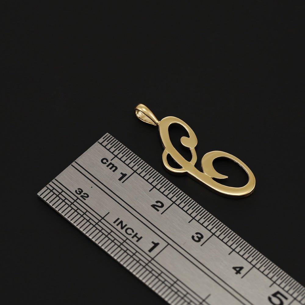 Yellow Gold Script Initial Pendant
