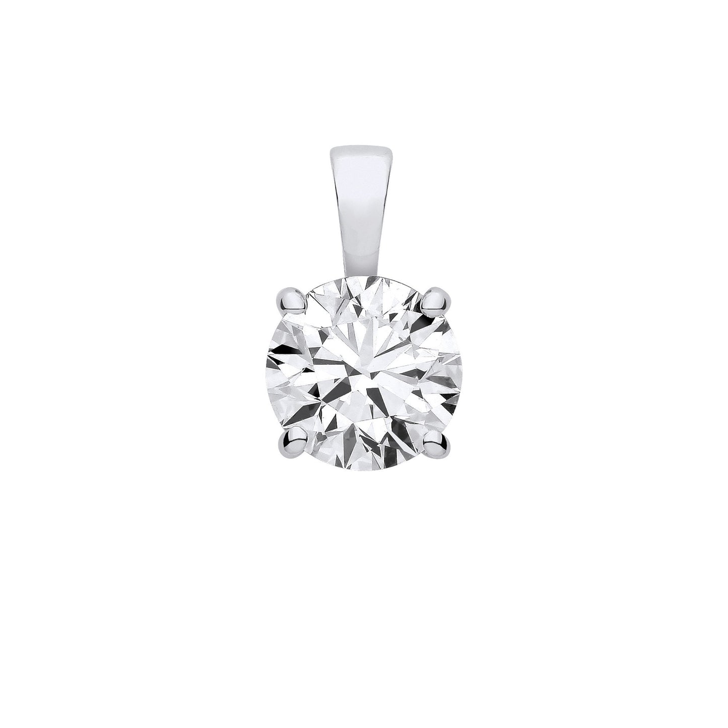 18ct White Gold 2.00ctw Lab Grown Diamond Pendant IGI Certified