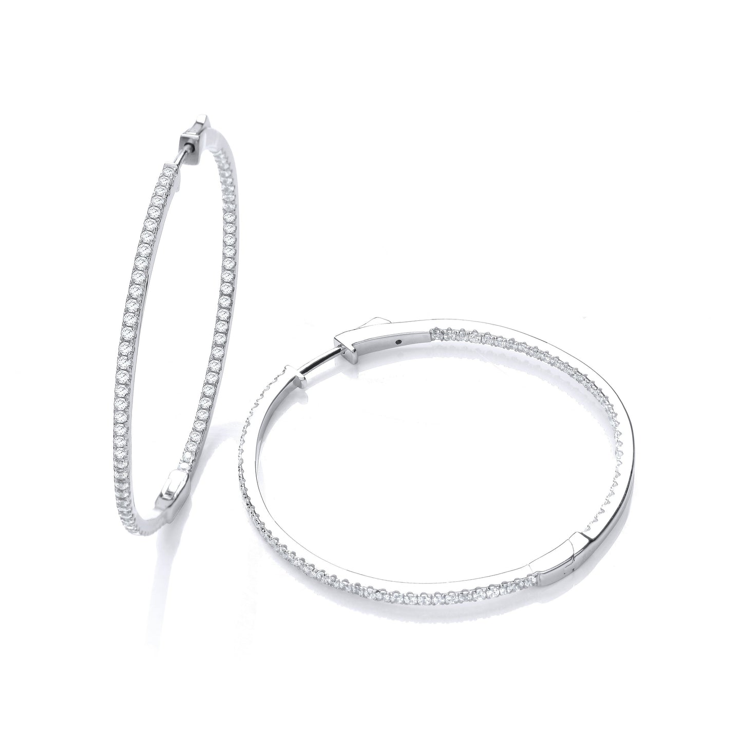Micro Pave Big Round Hoop Cubic Zirconia Earrings