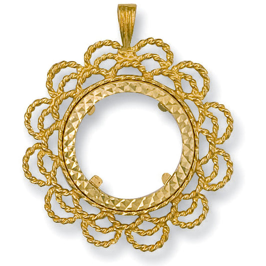 Yellow Gold  Fancy Sovereign Pendant (HNN-8AC211) - 4.7g