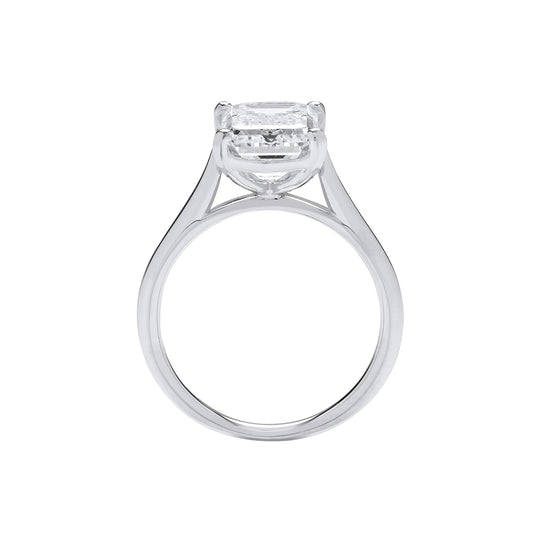 18ct White Gold 4.00ctw Emerald Cut Lab Grown Diamond Ring IGI Certified