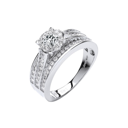 18ct White Gold 1.00ct Diamond Dress Ring - 7.2mm
