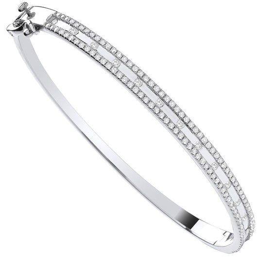 9ct White Gold 1.00ctw Bangle