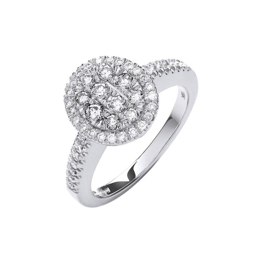 18ct White Gold 0.50ct Diamond Dress Ring (HNN-250A6B)
