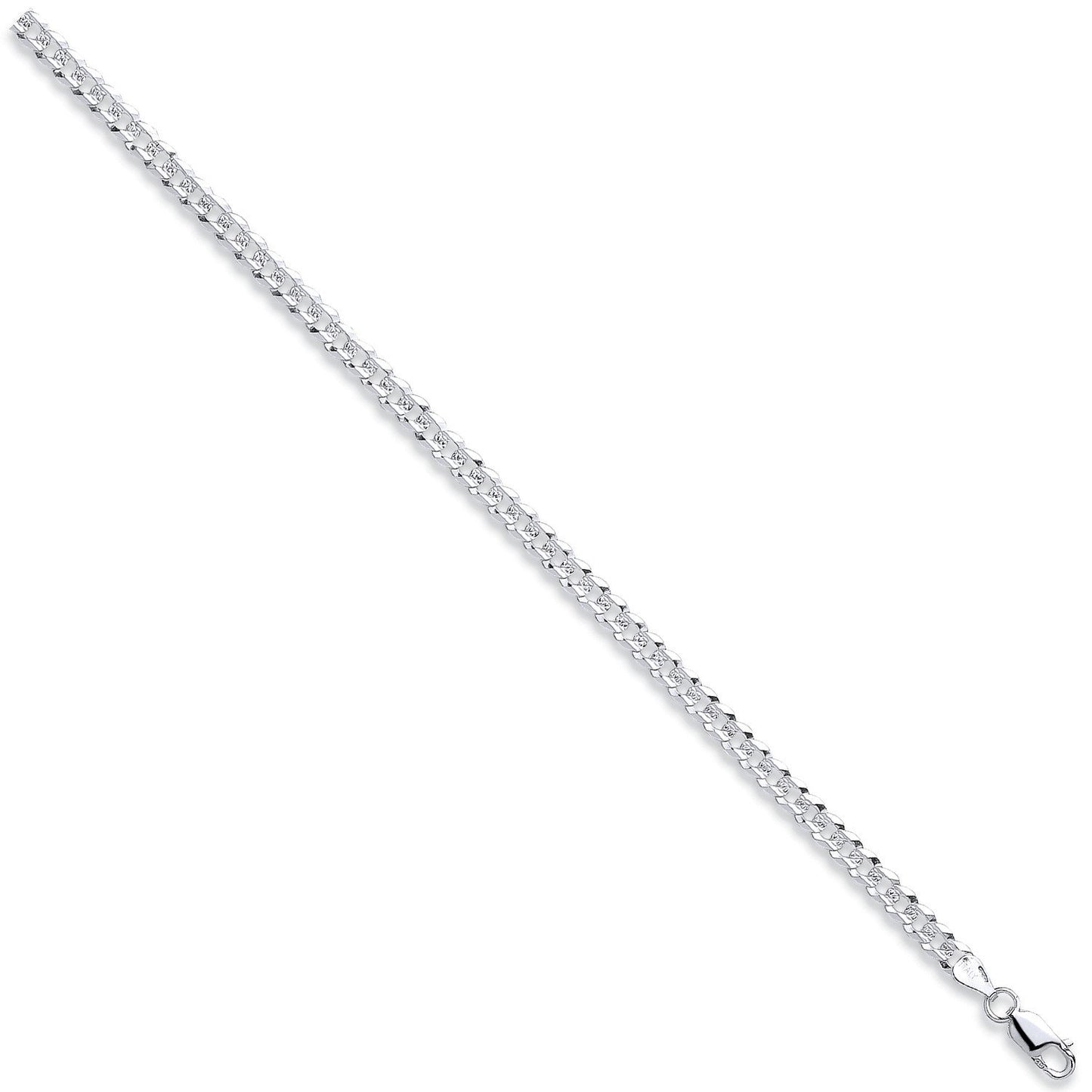 Silver 5mm Flat Pave Curb Chain