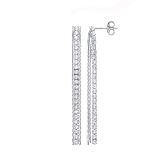 Silver 55mm Drop Earrings