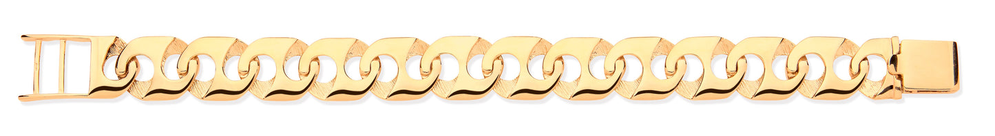 Yellow Gold 16mm Anchor Link Gents Bracelet