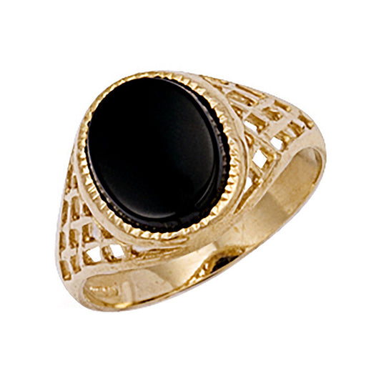 Yellow Gold Basket Side Ring (HNN-F453B9)
