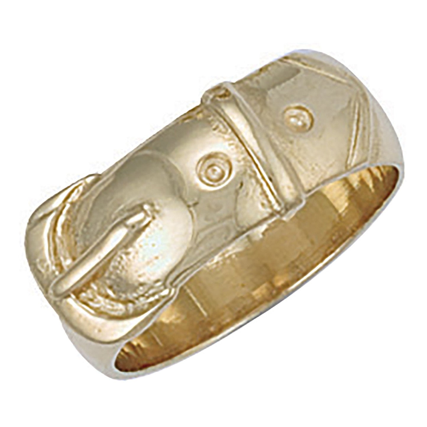 Yellow Gold Buckle Ring (HNN-A18987)