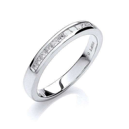 18ct White Gold 0.25ctw Princess cut G/H-SI Diamond Half Eternity Ring