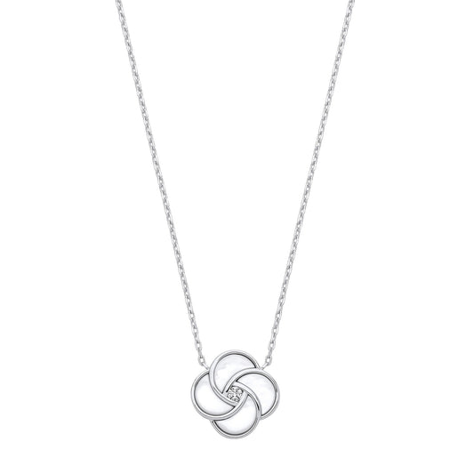Silver White Shell Swirl Necklace