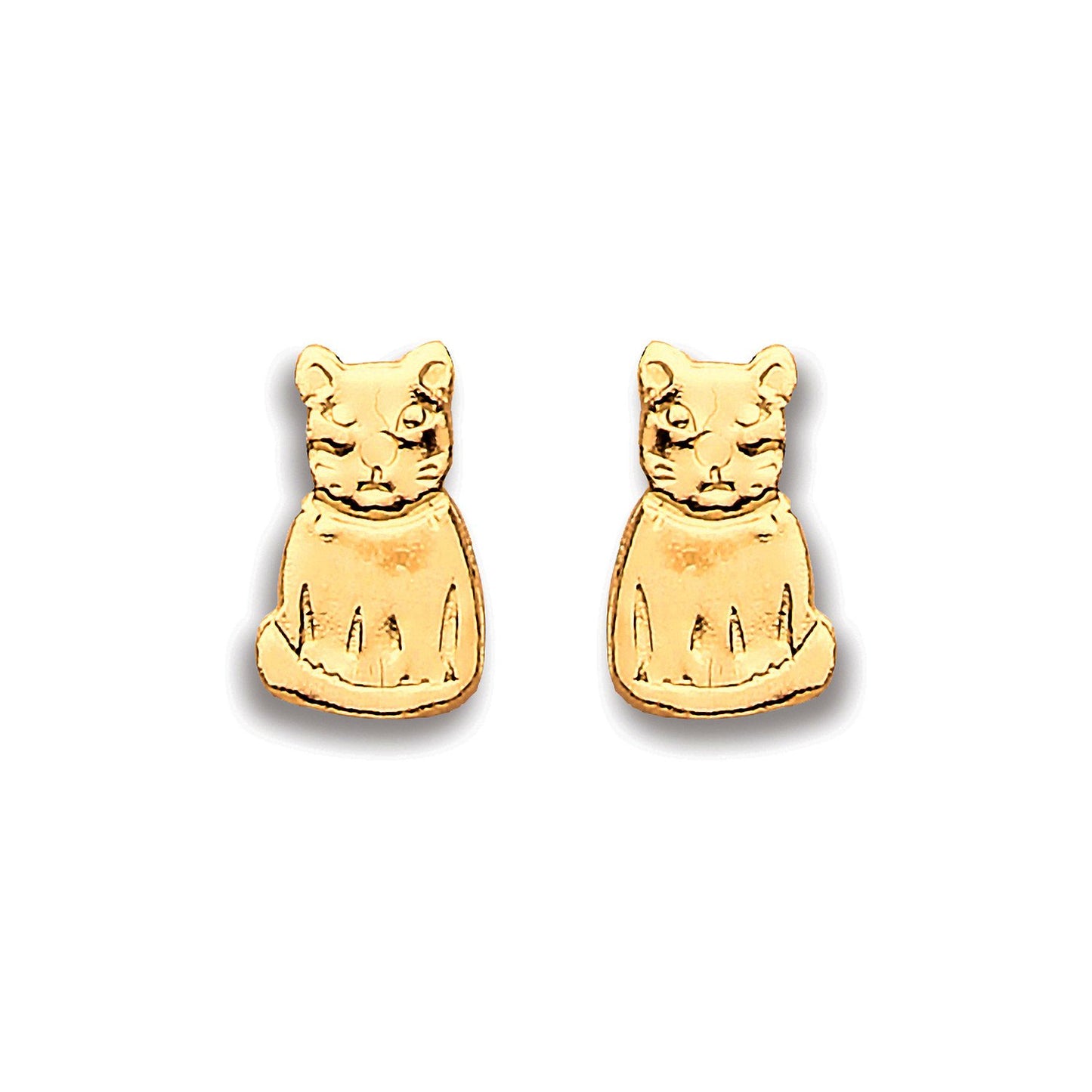 9ct Yellow Gold Cat Studs