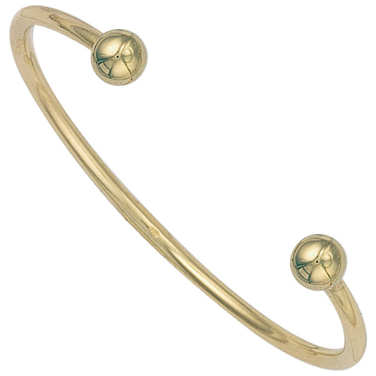 Yellow Gold Ladies/Gents 3mm Solid Torque Bangle