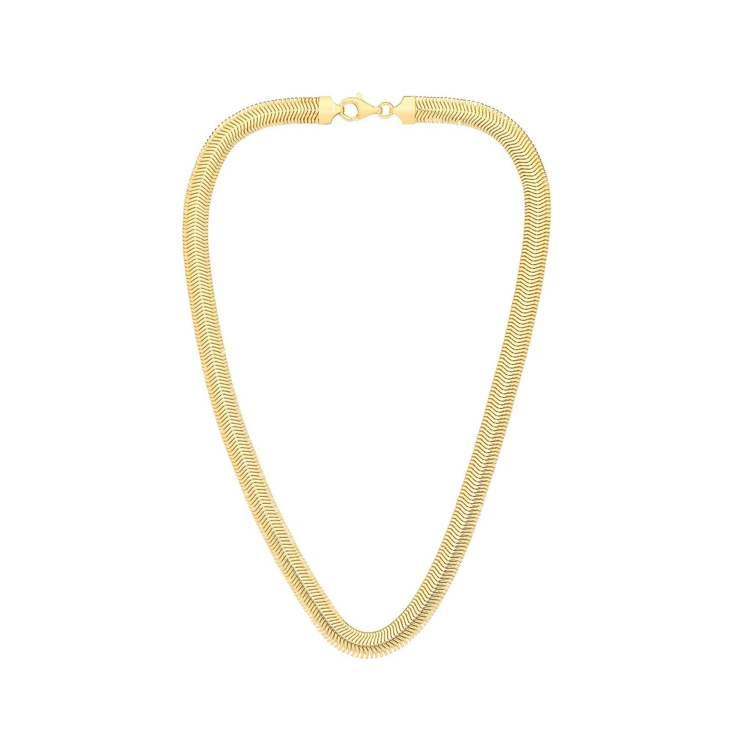 Silver Yellow Gold Plated 8.0mm Herringbone 17" Collarette/7.5"Bracelet