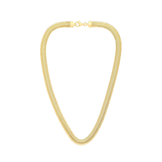 Silver Yellow Gold Plated 8.0mm Herringbone 17" Collarette/7.5"Bracelet