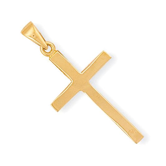 Yellow Gold Plain Cross - 18.7mm