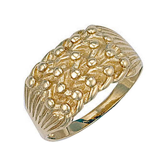 Yellow Gold Light Weight 4 Row Keeper Ring (HNN-C1E589)
