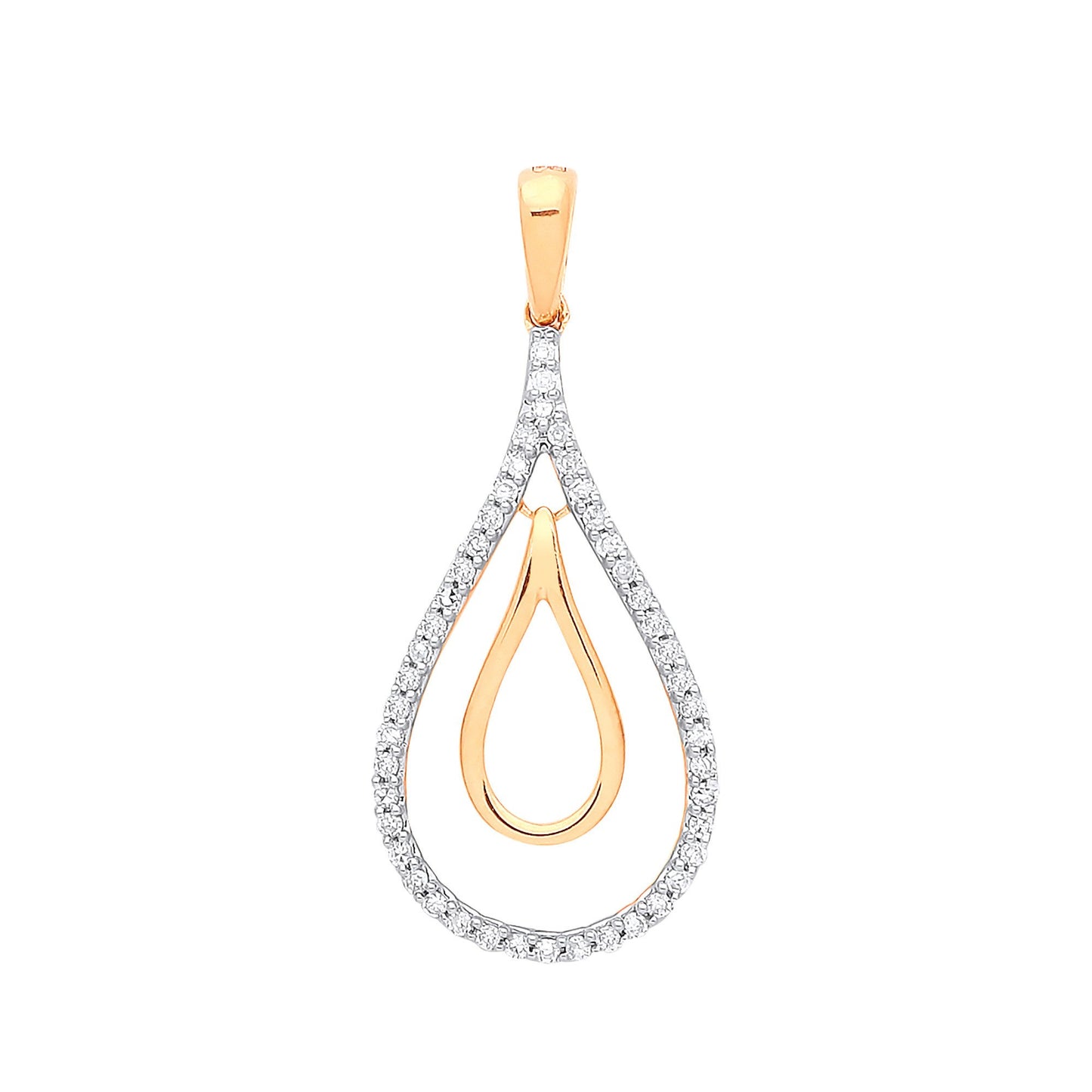 9ct Yellow Gold 0.13ct Drop Pendant
