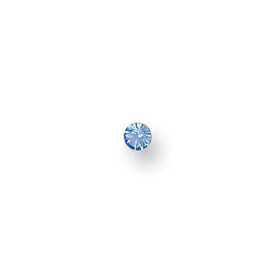 Yellow Gold Blue Cubic Zirconia Nose Stud