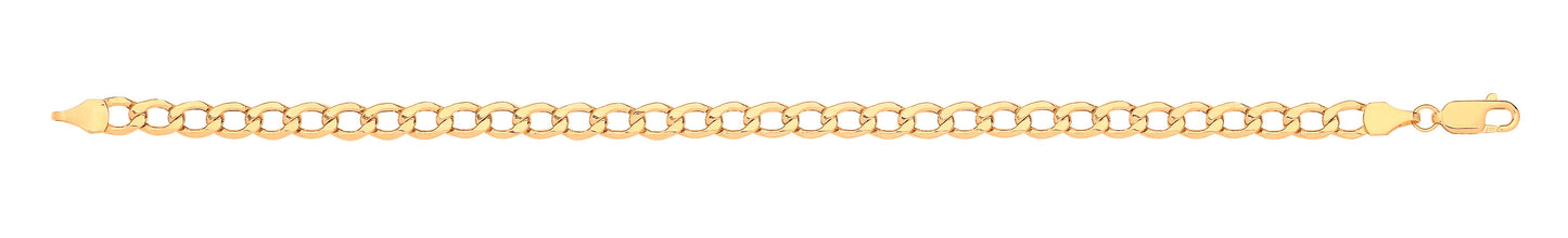 14ct Yellow Gold Hollow Beveled Curb 5.0mm Chain