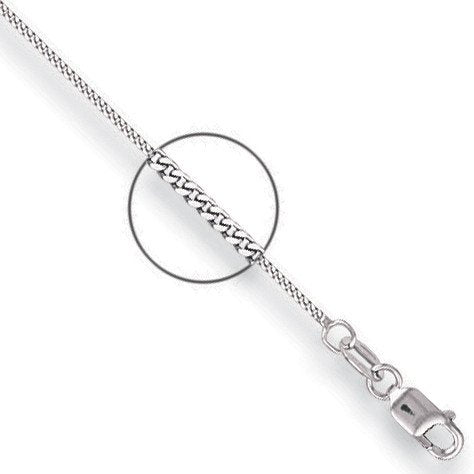 18ct W/G 1.0mm Traditional Classic Curb Chain