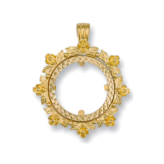 Yellow Gold  Fancy Sovereign Pendant (HNN-9A141D) - 3.8g