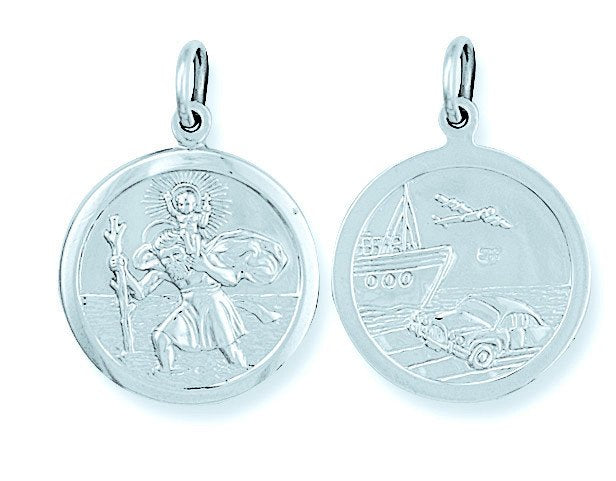 Silver Double Sided St. Christopher Pendant - 4.5g