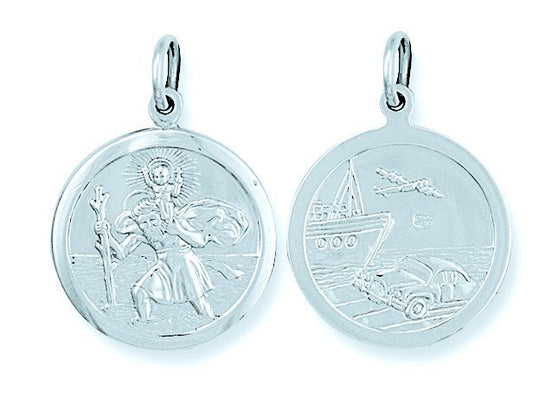 Silver Double Sided St. Christopher Pendant - 4.5g