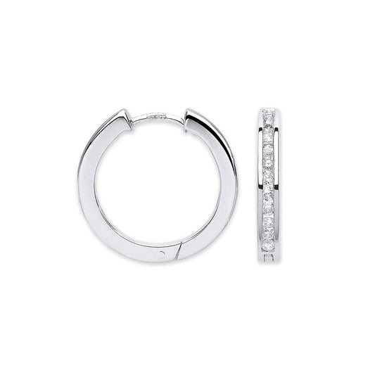 9ct White Gold 0.50ct Diamond Hoop Earrings (HNN-6143D3)