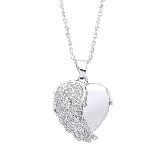 Angel One Wing Silver Locket