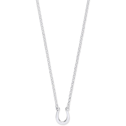 Silver Lucky Horseshoe Necklace 16" + 2" Extention