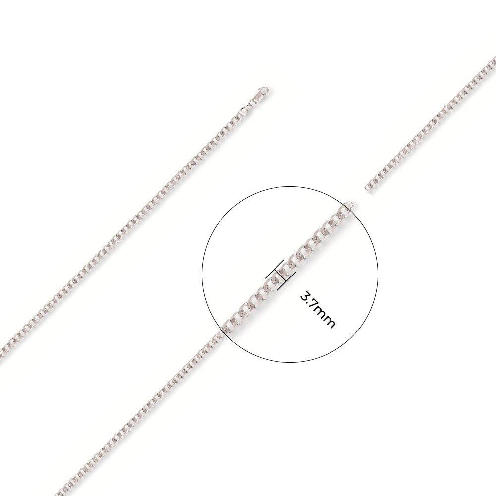 White Gold 3.7mm Curb Chain