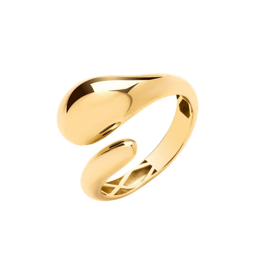 Yellow Gold Crossover, Teardrop Ladies Ring