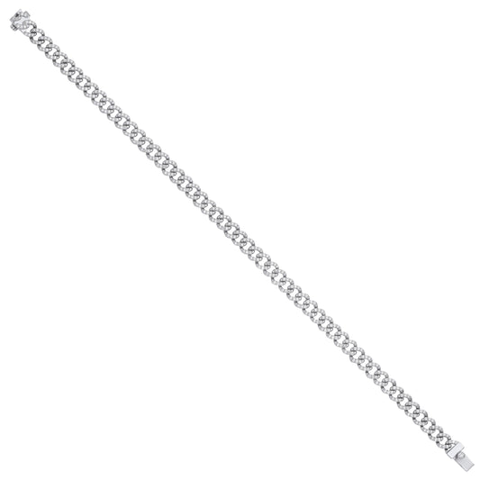 9ct White Gold 1.00ctw Gents Bracelet
