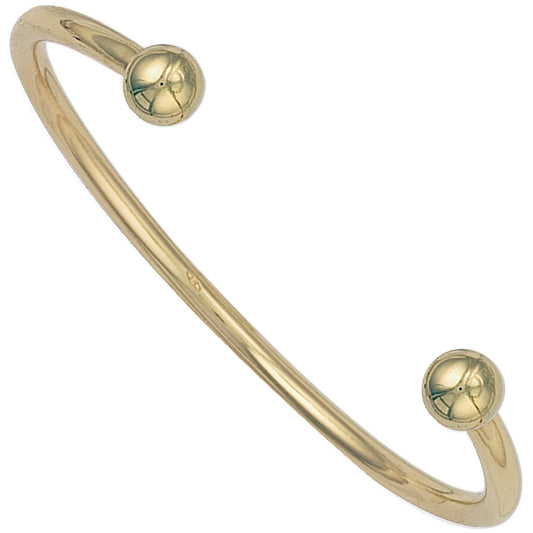 Yellow Gold Ladies/Gents 3.5mm Solid Torque Bangle