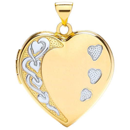 Yellow White Heart Shaped Family Locket (HNN-A62742)