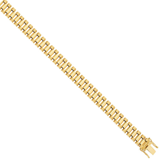 Yellow Gold 10mm Fancy Link Ladies/Gents Bracelet
